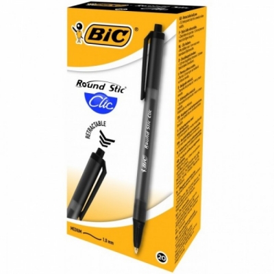 TÜKENMEZ KALEM ROUND STİCK BASMALI SİYAH