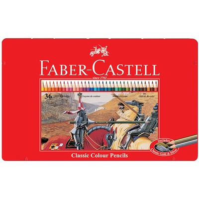 Faber Castell Kuruboya Kalemi 36 Renk Kırmızı Metal Kutu 115846