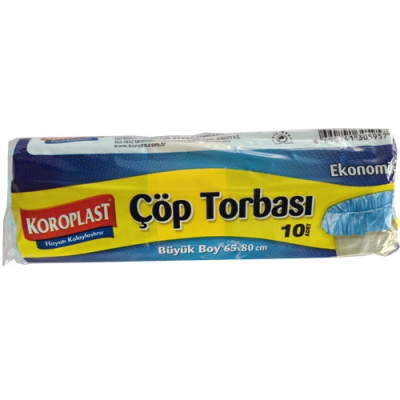 Koroplast Ekonomik Çöp Torbası 10 Adet Buyuk Boy 65x80cm